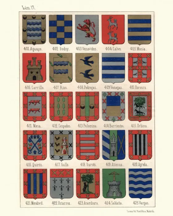 Framed Print : Heraldry, Coats of Arms of Spain Framed Print : Heraldry, Coats of Arms of Spain