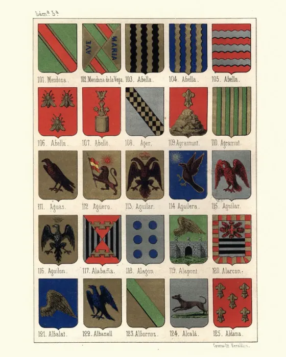 Framed Print : Heraldry, Coats of Arms of Spain Framed Print : Heraldry, Coats of Arms of Spain