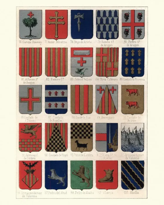 Framed Print : Heraldry, Coats of Arms of Spain Framed Print : Heraldry, Coats of Arms of Spain
