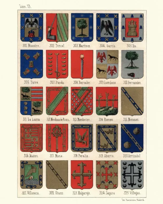 Framed Print : Heraldry, Coats of Arms of Spain Framed Print : Heraldry, Coats of Arms of Spain