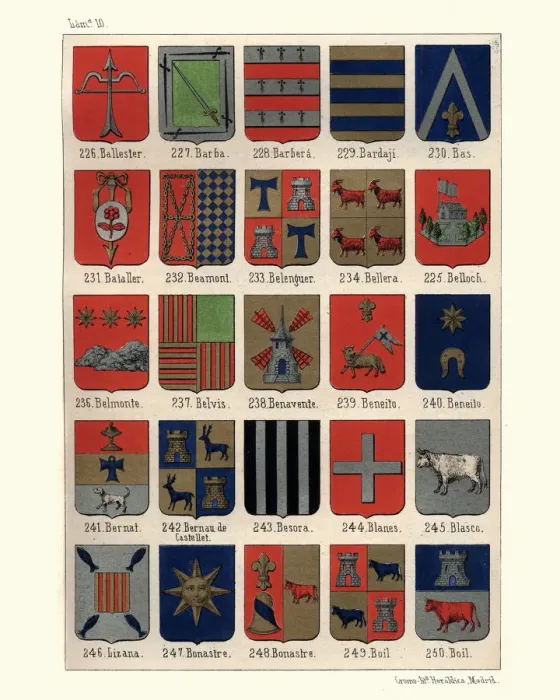 Framed Print : Heraldry, Coats of Arms of Spain Framed Print : Heraldry, Coats of Arms of Spain