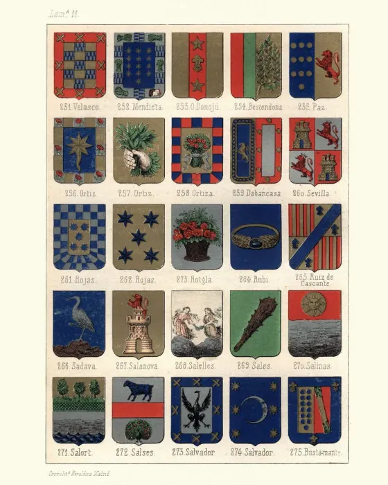 Framed Print : Heraldry, Coats of Arms of Spain Framed Print : Heraldry, Coats of Arms of Spain
