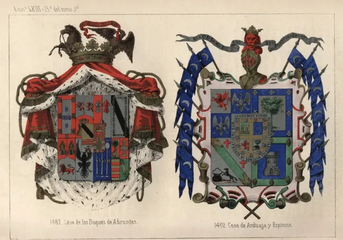 Framed Print : Heraldry, Coats of Arms of Spain, 19th Century Framed Print : Heraldry, Coats of Arms of Spain, 19th Century