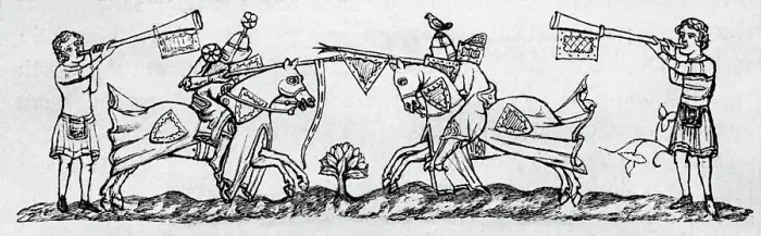 Framed Print : Two Heralds Announcing Jousting Contest Framed Print : Two Heralds Announcing Jousting Contest