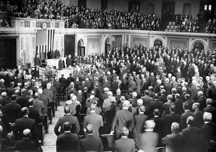 Framed Print : Herbert Hoover Addressing House Joint Session Framed Print : Herbert Hoover Addressing House Joint Session