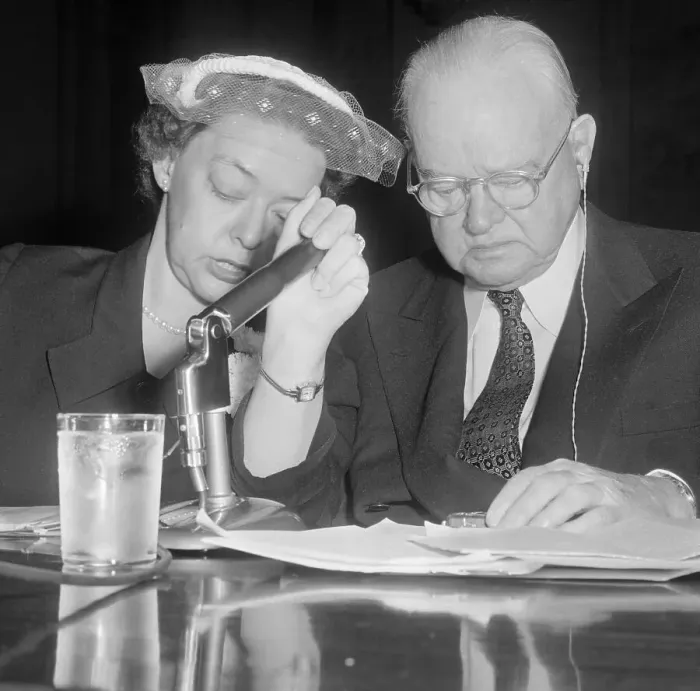 Framed Print : Herbert Hoover and Bernice Miller Conversing Framed Print : Herbert Hoover and Bernice Miller Conversing