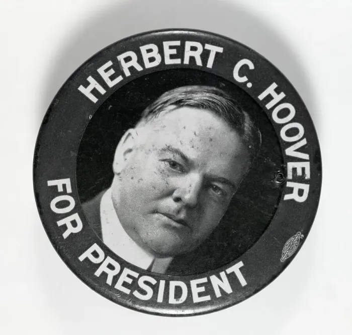 Framed Print : Herbert Hoover Campaign Button Framed Print : Herbert Hoover Campaign Button