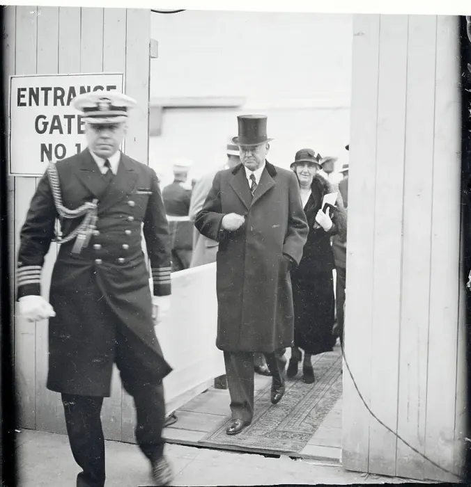 Framed Print : Herbert Hoover Entering Supreme Court Building Framed Print : Herbert Hoover Entering Supreme Court Building