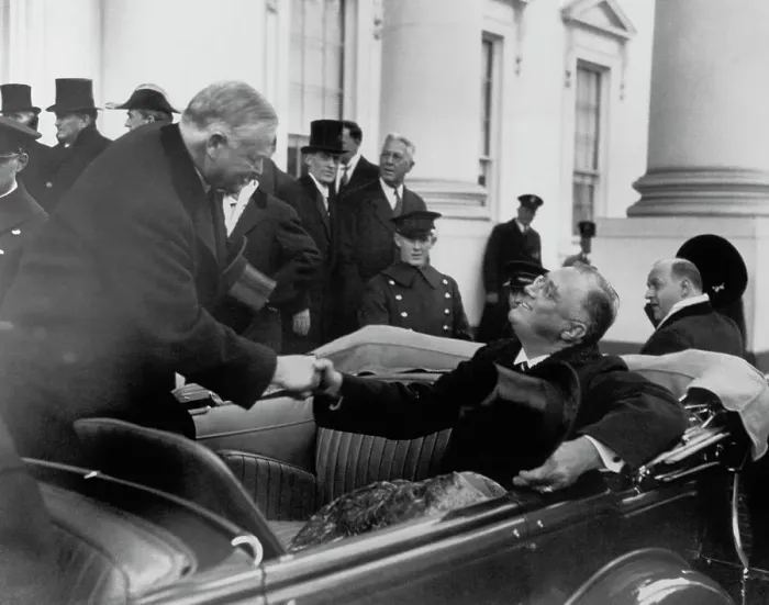 Framed Print : Herbert Hoover and Franklin Roosevelt Shaking Hands Framed Print : Herbert Hoover and Franklin Roosevelt Shaking Hands