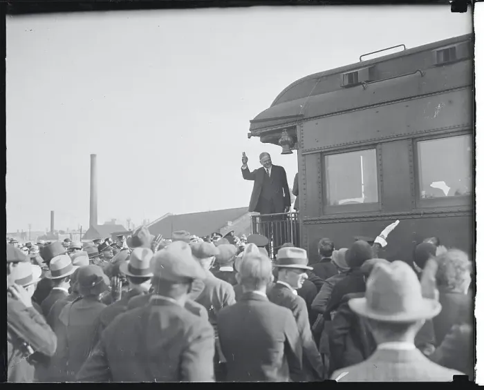 Framed Print : Herbert Hoover Gesturing