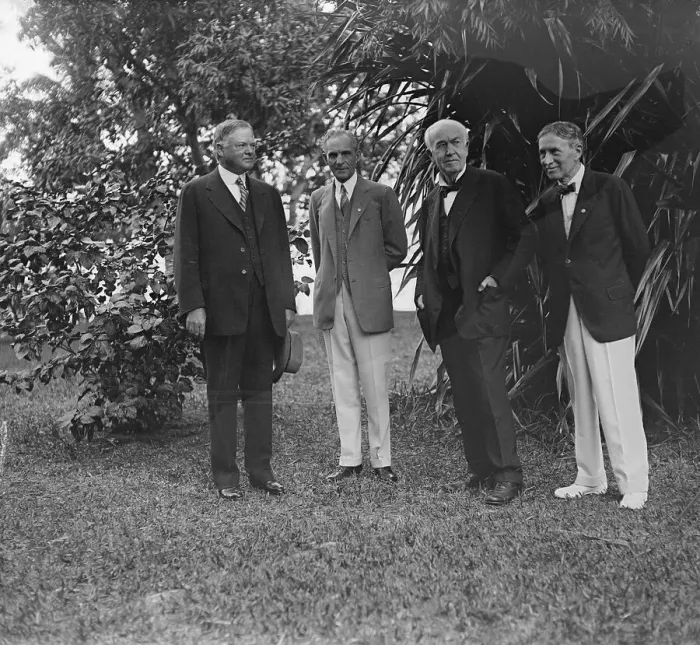 Framed Print : Herbert Hoover, Henry Ford, Thomas Edison and Harvey Firestone