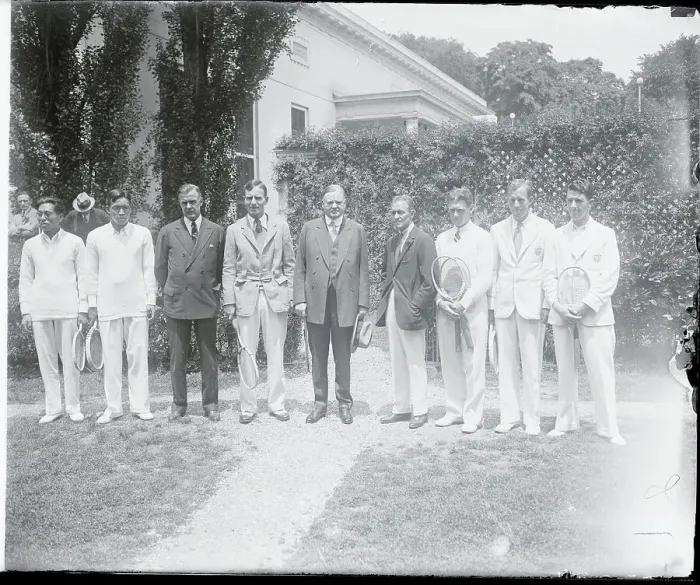 Framed Print : Herbert Hoover and Players Framed Print : Herbert Hoover and Players