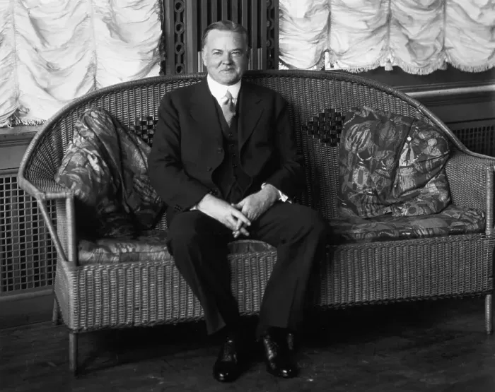Framed Print : Herbert Hoover Seated On Couch Framed Print : Herbert Hoover Seated On Couch