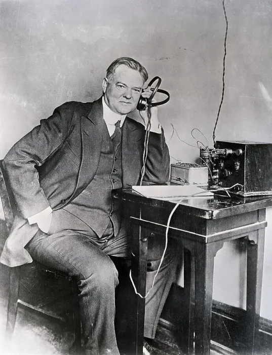 Framed Print : Herbert Hoover Seated / Listening To Radio Framed Print : Herbert Hoover Seated / Listening To Radio
