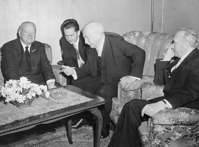 Framed Print : Herbert Hoover Talking with West German Leaders Framed Print : Herbert Hoover Talking with West German Leaders