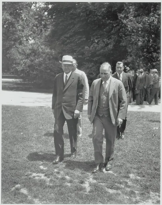 Framed Print : Herbert Hoover and Theodore Joslin Walking Framed Print : Herbert Hoover and Theodore Joslin Walking
