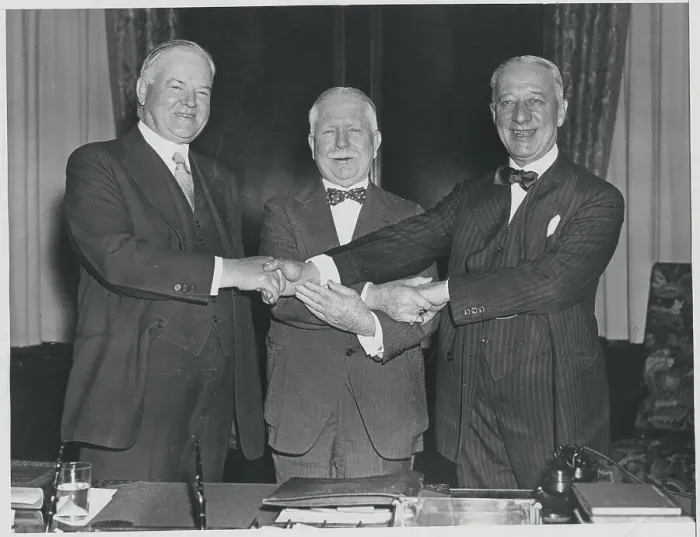 Framed Print : Herbert Hoover, Thomas A. Buckner and Alfred E. Smith Framed Print : Herbert Hoover, Thomas A. Buckner and Alfred E. Smith