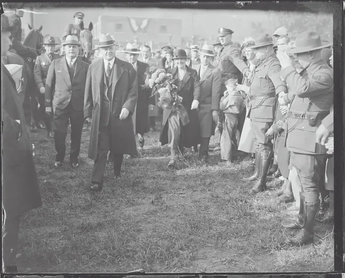 Framed Print : Herbert Hoover and Wife Arriving Framed Print : Herbert Hoover and Wife Arriving