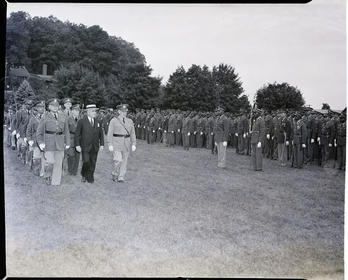 Framed Print : Herbert Lehman Inspecting Troop Framed Print : Herbert Lehman Inspecting Troop