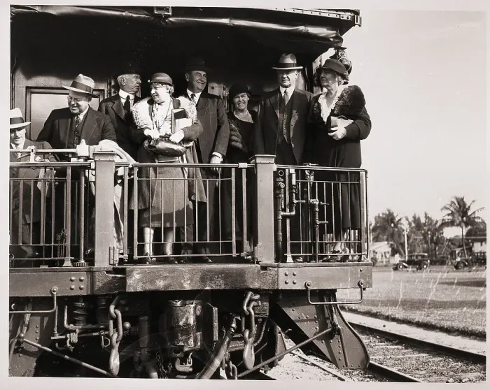 Framed Print : Herbert and Lou Hoover on End of Train Framed Print : Herbert and Lou Hoover on End of Train