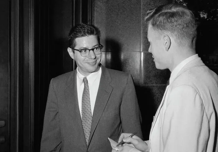 Framed Print : Herbert Stemple Being Interviewed Framed Print : Herbert Stemple Being Interviewed
