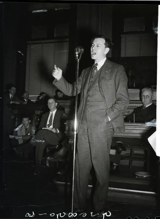 Framed Print : Herman Talmadge Standing At Microphone Framed Print : Herman Talmadge Standing At Microphone