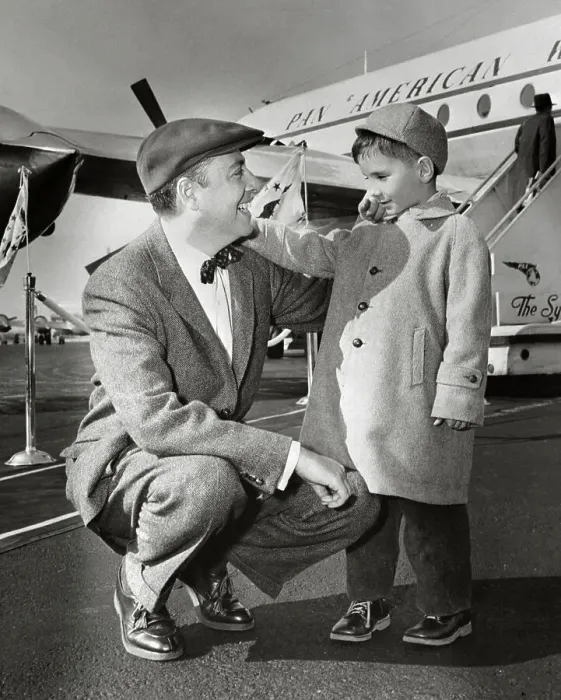 Framed Print : Herman Wouk Saying Goodbye to His Son Framed Print : Herman Wouk Saying Goodbye to His Son