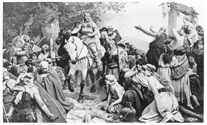 Framed Print : Hermann Arminius victory over the romans engraving 1894 Framed Print : Hermann Arminius victory over the romans engraving 1894
