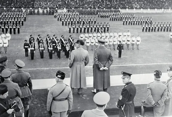 Framed Print : Hermann Goering and Benito Mussolini Reviewing Troops Framed Print : Hermann Goering and Benito Mussolini Reviewing Troops