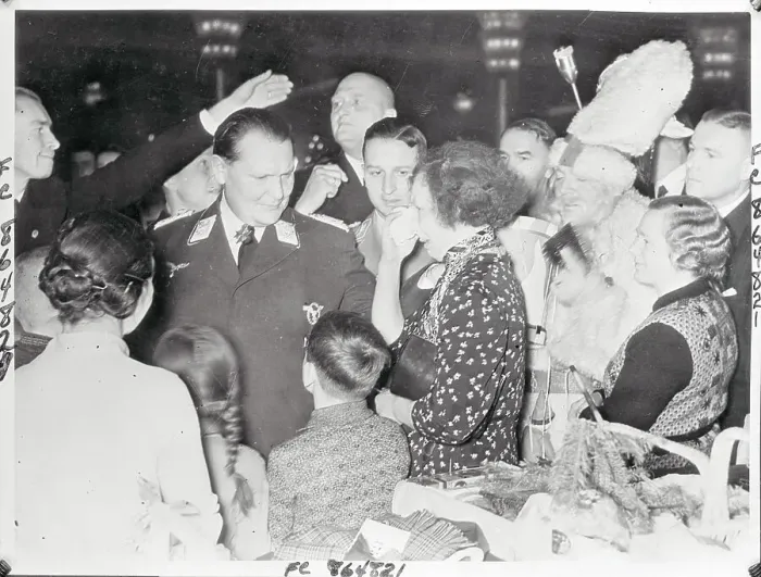Framed Print : Hermann Goering Giving Toys to a Mother Framed Print : Hermann Goering Giving Toys to a Mother