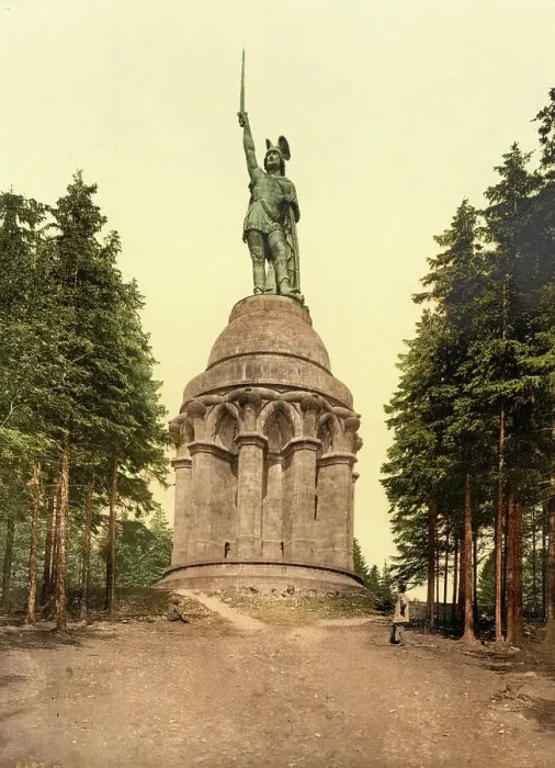 Framed Print : The Hermann Monument near Detmold, Teuteburg Forest, North Rhine-Westphalia, Germany, Historical, Photochrome print from the 1890s
