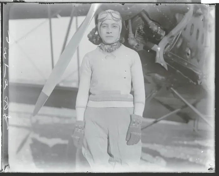 Framed Print : Hermelinda Urvina Briones Posing Near Aircraft Framed Print : Hermelinda Urvina Briones Posing Near Aircraft