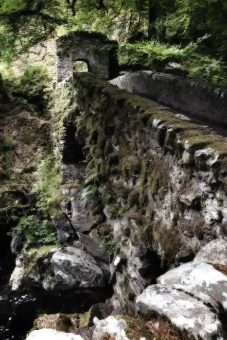 Framed Print : The Hermitage Bridge Perthshire Scotland with moss in artistic conversion - Scotland Europe Framed Print : The Hermitage Bridge Perthshire Scotland with moss in artistic conversion - Scotland Europe
