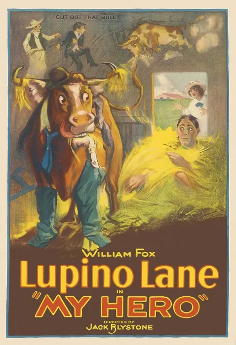 Framed Print : My Hero. Silent film poster for William Fox's 'My Hero' starring Lupino Lane Framed Print : My Hero. Silent film poster for William Fox's 'My Hero' starring Lupino Lane