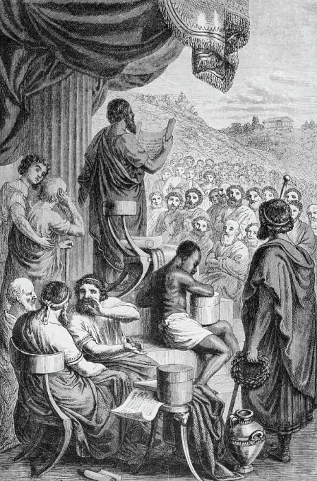 Framed Print : Herodotus Reading His History to the Assembled Greeks Illustration Framed Print : Herodotus Reading His History to the Assembled Greeks Illustration