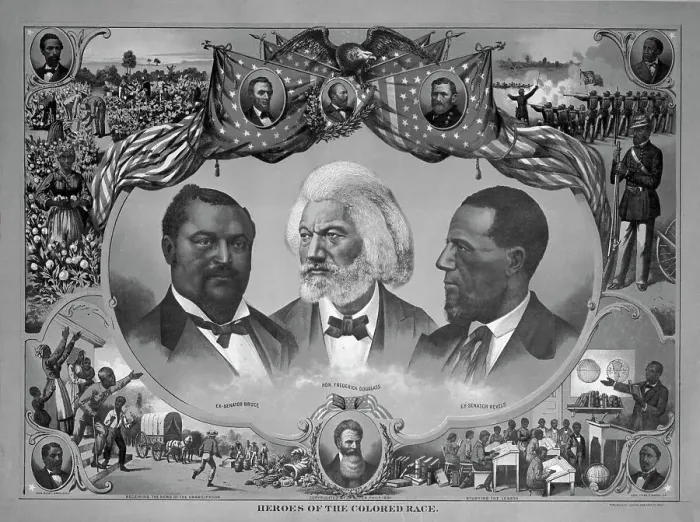 Framed Print : Heroes of the Colored Race Lithograph