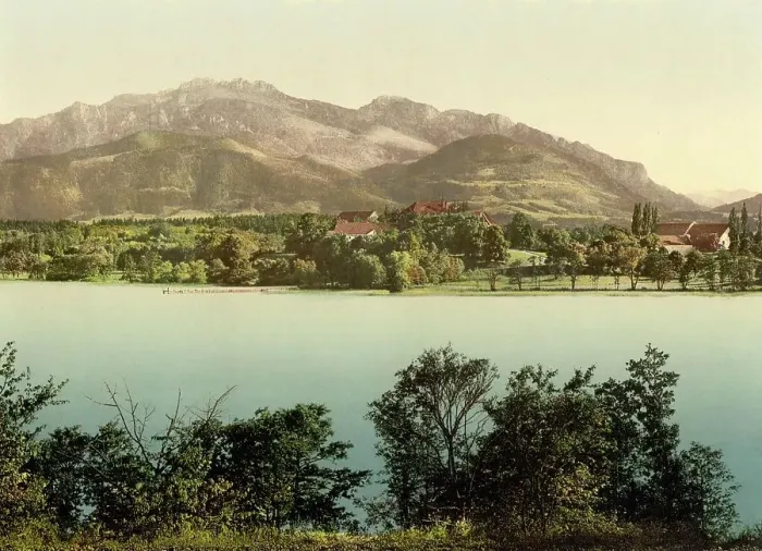 Framed Print : The Herreninsel in the Chiemsee, Bavaria, Germany, Historical, photochrome print from the 1890s Framed Print : The Herreninsel in the Chiemsee, Bavaria, Germany, Historical, photochrome print from the 1890s