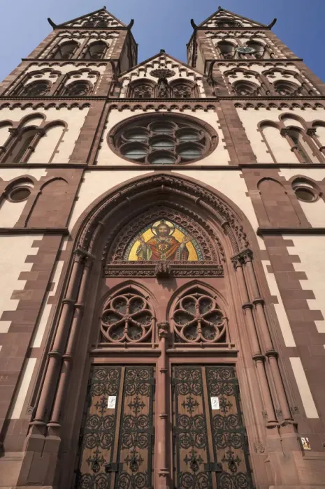 Framed Print : Herz Jesu-Kirche, or Sacred Heart Church, built in the style of Historicism, consecrated in 1897, Freiburg, Baden-Wurttemberg, Germany Framed Print : Herz Jesu-Kirche, or Sacred Heart Church, built in the style of Historicism, consecrated in 1897, Freiburg, Baden-Wurttemberg, Germany