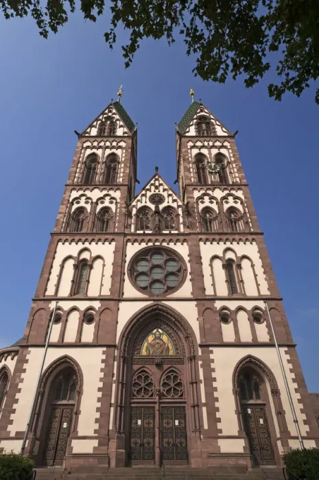 Framed Print : Herz Jesu-Kirche, or Sacred Heart Church, built in the style of Historicism, consecrated in 1897, Freiburg, Baden-Wurttemberg, Germany Framed Print : Herz Jesu-Kirche, or Sacred Heart Church, built in the style of Historicism, consecrated in 1897, Freiburg, Baden-Wurttemberg, Germany