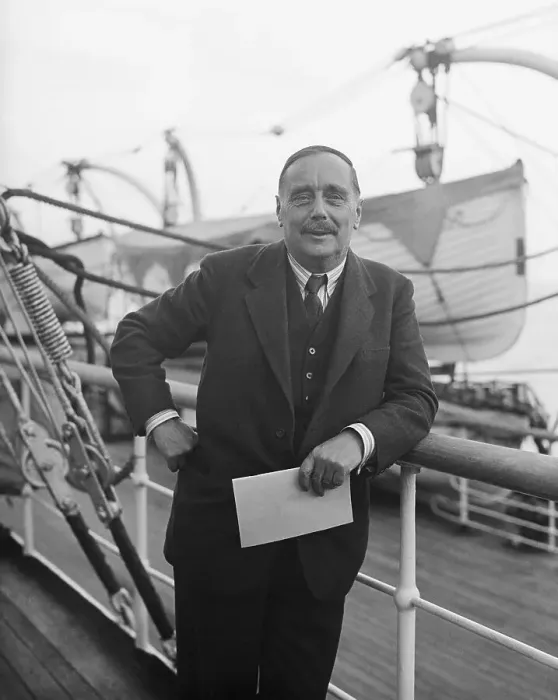 Framed Print : H.G.Wells Standing On Ship Deck, 3 / 4 Len Framed Print : H.G.Wells Standing On Ship Deck, 3 / 4 Len