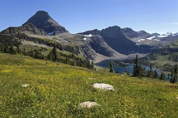 Hidden Lake with Reynolds Mountains, Glacier National Park, Montana, United States