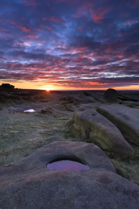 Framed Print : Higgor Tor Rocks sunrise. English Peak District. UK Framed Print : Higgor Tor Rocks sunrise. English Peak District. UK