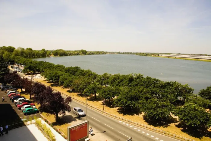 Framed Print : High angle view of a lake in a city, Bordeaux Lake, Bordeaux, Aquitaine, France