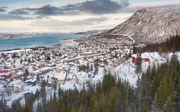 High angle view of Tromso city