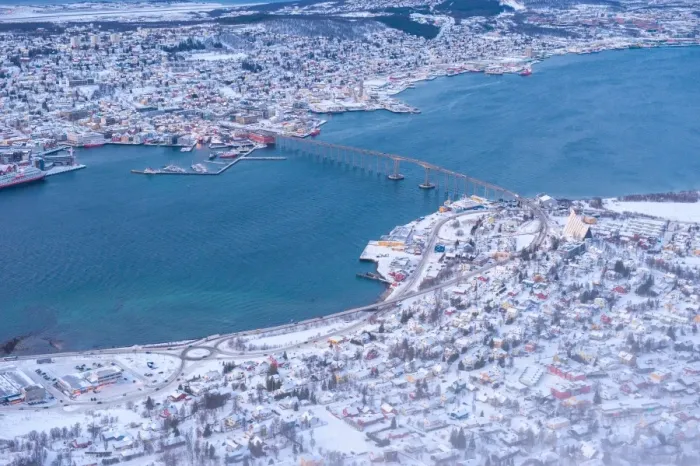Framed Print : High angle view of Tromso city Framed Print : High angle view of Tromso city