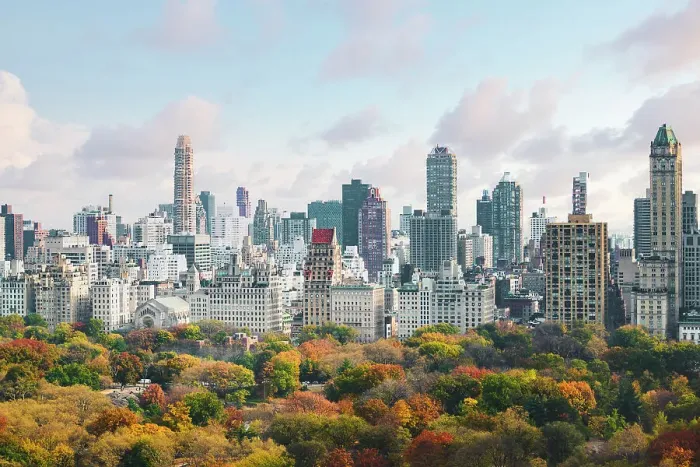Framed Print : High angle view of Upper West Side Manhattan skyline and Central Park, New York City Framed Print : High angle view of Upper West Side Manhattan skyline and Central Park, New York City