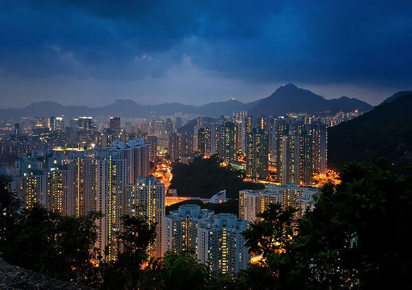 High density of residential area in hongkong