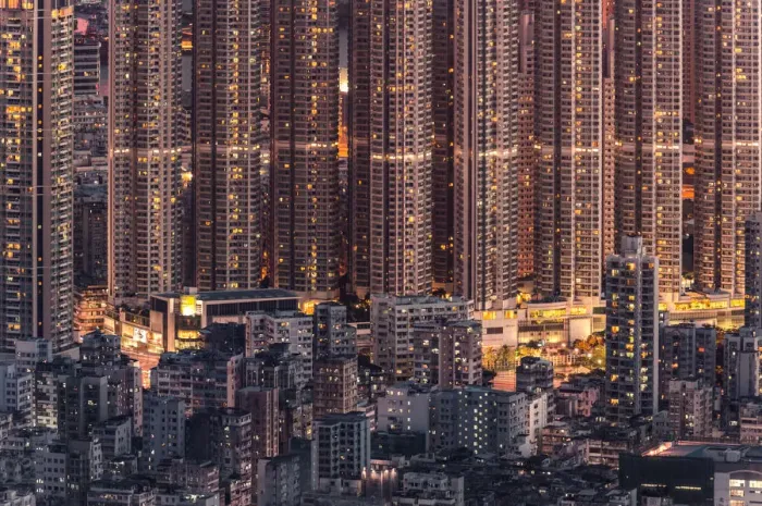 Framed Print : high density of residential blocks in Hong Kong Framed Print : high density of residential blocks in Hong Kong