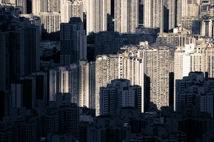 Framed Print : High density residential of Hong Kong