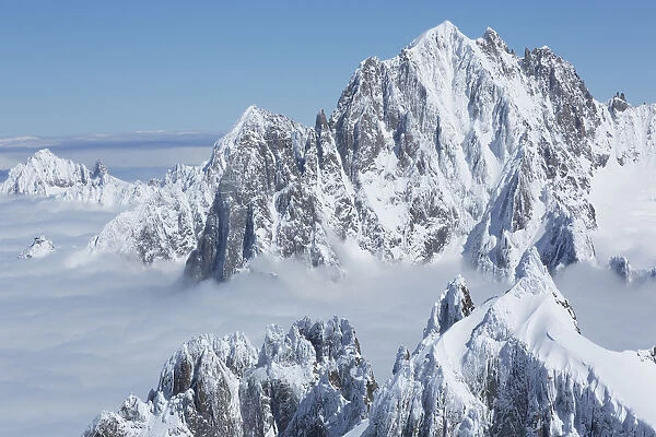 High mountain peaks of Chamonix